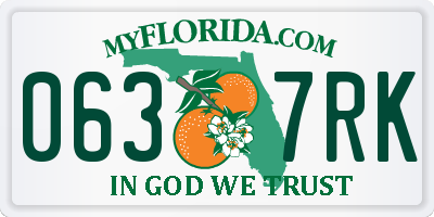 FL license plate 0637RK