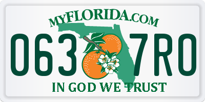 FL license plate 0637RO