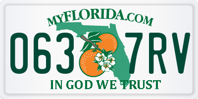 FL license plate 0637RV