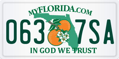 FL license plate 0637SA