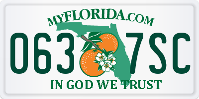 FL license plate 0637SC