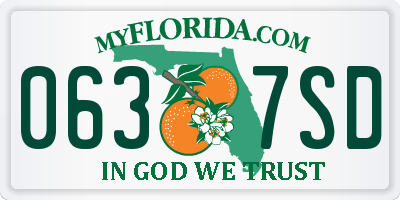 FL license plate 0637SD