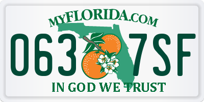 FL license plate 0637SF