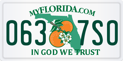 FL license plate 0637SO