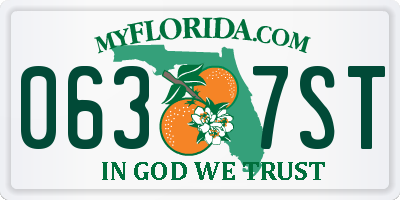 FL license plate 0637ST