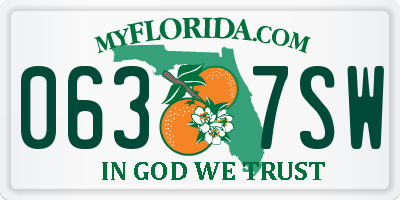 FL license plate 0637SW