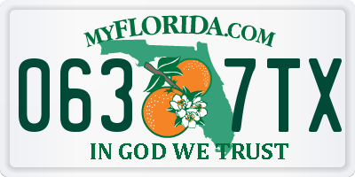FL license plate 0637TX