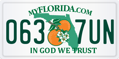 FL license plate 0637UN