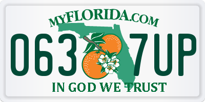 FL license plate 0637UP
