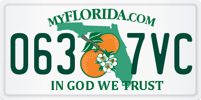 FL license plate 0637VC
