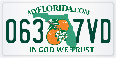 FL license plate 0637VD