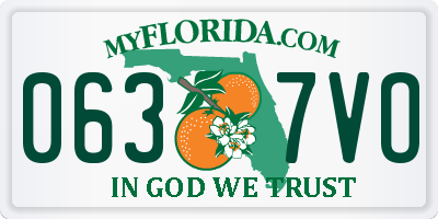 FL license plate 0637VO
