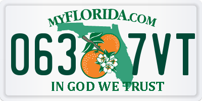 FL license plate 0637VT