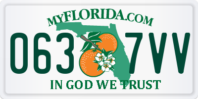 FL license plate 0637VV