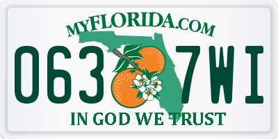 FL license plate 0637WI
