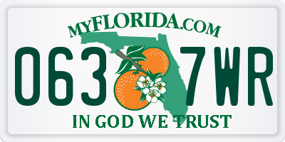 FL license plate 0637WR