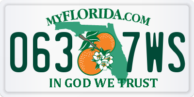 FL license plate 0637WS