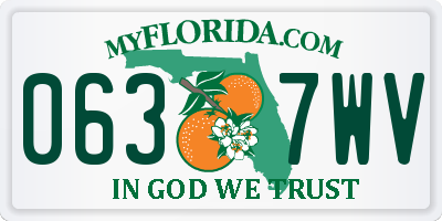 FL license plate 0637WV