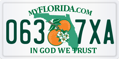 FL license plate 0637XA