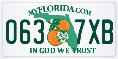 FL license plate 0637XB