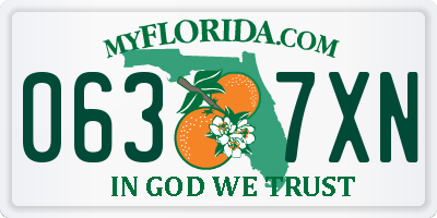 FL license plate 0637XN