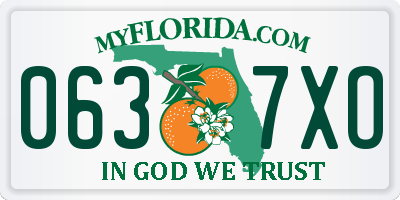 FL license plate 0637XO