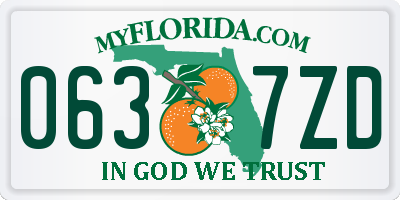 FL license plate 0637ZD