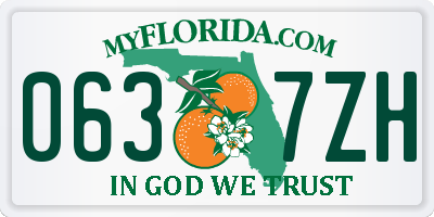 FL license plate 0637ZH