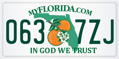 FL license plate 0637ZJ