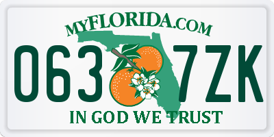 FL license plate 0637ZK