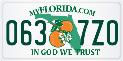 FL license plate 0637ZO