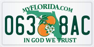 FL license plate 0638AC