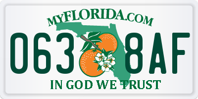 FL license plate 0638AF