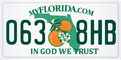 FL license plate 0638HB