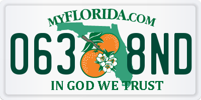 FL license plate 0638ND