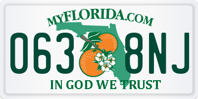 FL license plate 0638NJ