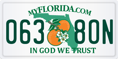 FL license plate 0638ON