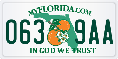 FL license plate 0639AA