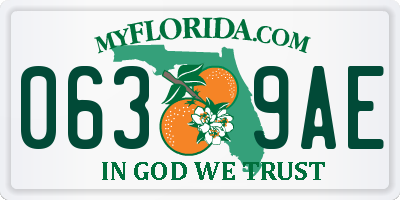 FL license plate 0639AE
