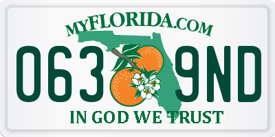 FL license plate 0639ND