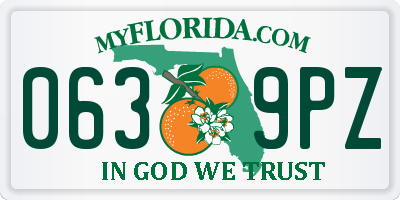 FL license plate 0639PZ