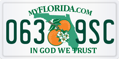 FL license plate 0639SC