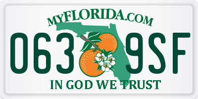 FL license plate 0639SF