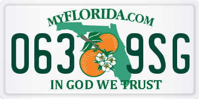 FL license plate 0639SG