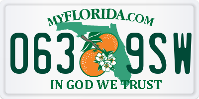 FL license plate 0639SW
