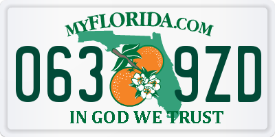 FL license plate 0639ZD