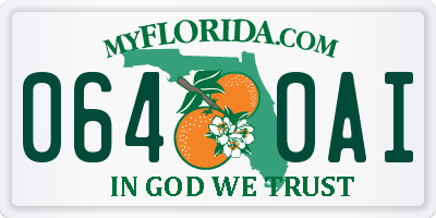 FL license plate 0640AI