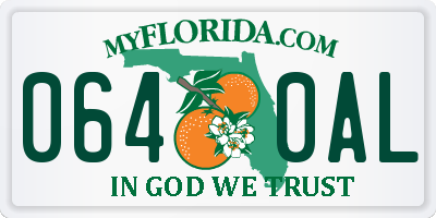 FL license plate 0640AL