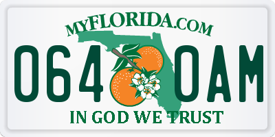 FL license plate 0640AM