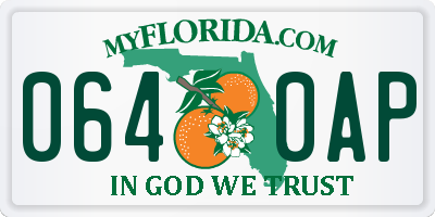 FL license plate 0640AP